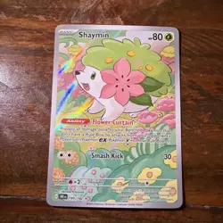 Pokemon Shaymin 185/182 Sv10 Destined Rivals Illustration Rare Holo NM+ - Image 1