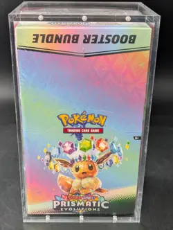 Pokemon SV8.5 Prismatic Evolutions Sealed Booster Bundle Display Case W/Acrylic - Image 1