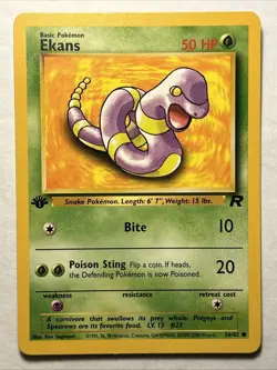 Pokemon TCG Team Rocket 1st Edition Ekans 56/82 Vintage WOTC Card NM - Image 1