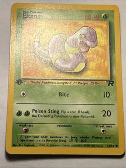 Pokemon TCG Team Rocket 1st Edition Ekans 56/82 Vintage WOTC Card NM - Image 3