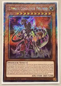 Yugioh! 1x Ultimate Conductor Tyranno RA04-EN287 Platinum Secret Rare 1st Ed NM - Image 1