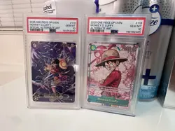 2025 One Piece English OP13 Monkey D Luffy, SP and SEC Alternate Art PSA 10 - Image 1
