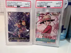 2025 One Piece English OP13 Monkey D Luffy, SP and SEC Alternate Art PSA 10 - Image 3
