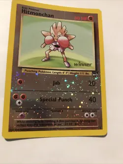 Hitmonchan #2 Best of Game Reverse Holo 2002 Promo Card Winner Stamp - Image 2