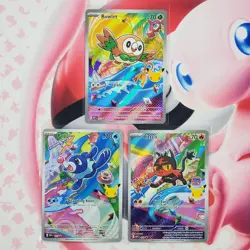 Rowlett 043 + Litten 044 + Popplio 045 - First Partner Pokemon Cards #L236 - Image 1