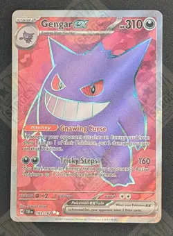 Rare Pokemon Gengar EX Full Art Ultra Rare TCG Card, Temporal Forces #193/162 NM - Image 1