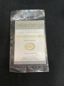 VTG Limited Edition 23K Gold-Plated Pokemon Trading Card Charizard - Image 4