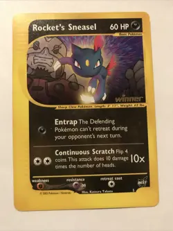 Pokemon TCG Best of Promos Rocket’s Sneasel # 5 Promo Card Winner Stamp - Image 1