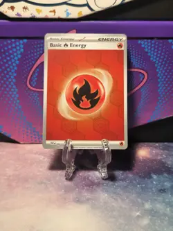 Pokemon Basic Fire Energy 002 Shrouded Fable Reverse Holo Card NM Condition - Image 1