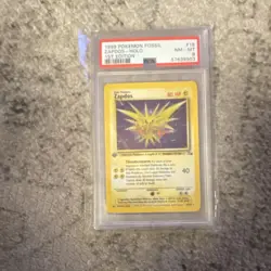 Zapdos Pokemon Fossil Holo 1st Edition PSA 8 English 15/62 Vintage Card - Image 3