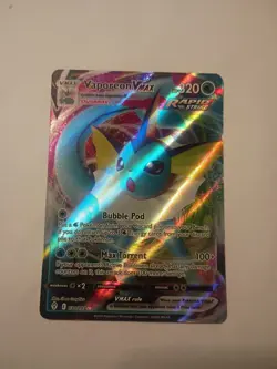 Vaporeon VMAX 030/203 Evolving Skies Full Art Ultra Rare Pokemon Card TCG - Image 1