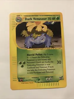 Dark Venusaur Best Promo 7 - Near Mint - Pokemon Trading Card Game Winner Stamp - Image 1
