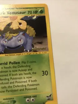 Dark Venusaur Best Promo 7 - Near Mint - Pokemon Trading Card Game Winner Stamp - Image 2
