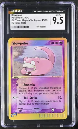 CGC 9.5 Slowpoke 2004 EX Team Magma Vs Aqua 45/95 Reverse Holo Pokemon Card - Image 1