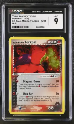 CGC 9 MINT Team Magma's Torkoal EX Team Magma Vs Aqua 12/95 Holo Pokemon Card - Image 1