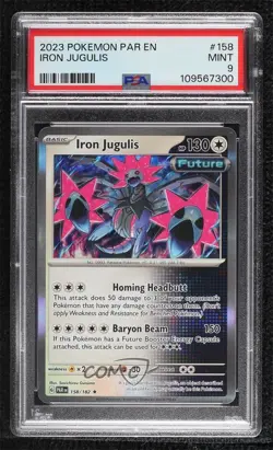Iron Jugulis Pokemon Scarlet & Violet Paradox Rift PAR PSA 9 MINT - Image 1