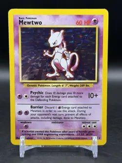 Mewtwo Holo Rare 10/102 1999 Pokemon Base Set English WOTC LP - Image 1