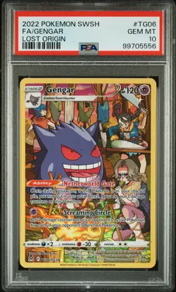 2022 POKEMON SWORD & SHIELD LOST ORIGIN FULL ART #TG06 GENGAR PSA 10 - Image 1
