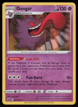 Gengar 057/198 Rare Chilling Reign Holo Pokemon - Image 1