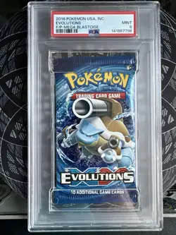 2016 Pokemon Evolutions XY Blastoise Artwork Booster Foil Pack PSA 9 MINT! - Image 1