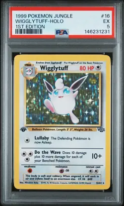 Pokemon 1999 Jungle Wigglytuff #16 Holo 1st Edition PSA 5 - Image 1