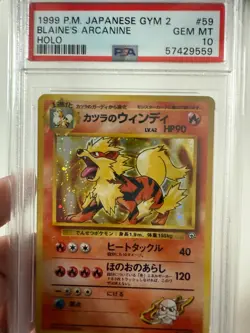 Blaine's Arcanine PSA 10 Gym 2 Challenge Japanese Holo 1999 Pokemon Gem Mint - Image 3