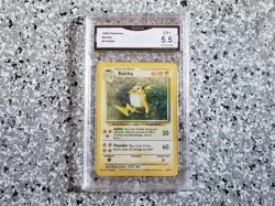 1999 Pokemon - Raichu 14/102 - Base Set Holo - GMA 5.5 EX+ #91027933 - Image 1