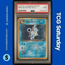 1997 POKEMON TEAM ROCKET JP #009 DARK BLASTOISE HOLO RARE PSA 9 - Image 1