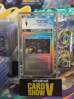 CGC 9 Strength Charm 74/95 Reverse Holo EX Team Magma Vs. Aqua MINT Pokemon 2004 - Image 1
