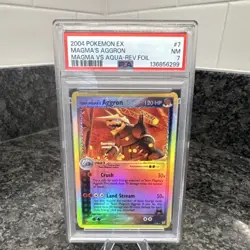 Pokemon Team Magma's Aggron 120 HP Reverse Holo 7/95 EX Team Aqua 2004 PSA 7 - Image 1