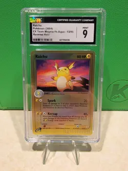 Pokemon TCG Raichu 13/95 Team Magma vs Team Aqua Reverse Holo CGC 9 - Image 1