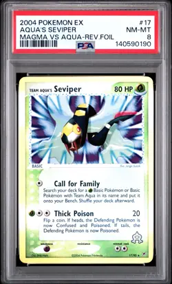 2004 POKEMON EX TEAM MAGMA VS TEAM AQUA TEAM AQUA'S SEVIPER-REVERSE FOIL PSA 8 - Image 1