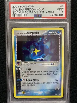 2004 Pokemon EX Team Magma Vs. Team Aqua Team Aqua's Sharpedo Holo 5/95 PSA 9 - Image 1
