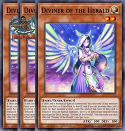 Yugioh! 3x Diviner of the Herald RA05-EN017 Secret Rare 1st Ed NM - Image 1