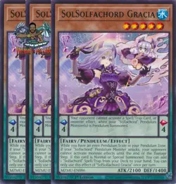 Yugioh! 3x SolSolfachord Gracia MZMU-EN096 Rare 1st Ed NM - Image 1