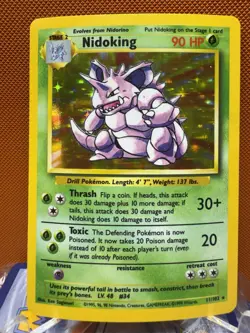 Nidoking 11/102 WOTC Base Set Holo Rare Pokemon Card MP 1635 - Image 1