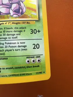 Nidoking 11/102 WOTC Base Set Holo Rare Pokemon Card MP 1635 - Image 5