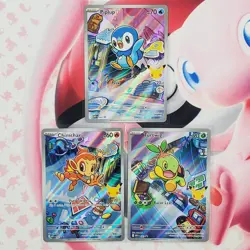 Piplup 042 + Chimchar 041 + Turtwig 040 - First Partner Pokemon Cards - #L237 - Image 1