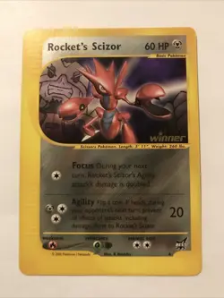 Rocket's Scizor Best of Game non-holo RARE Promo #4 Card Winner Stamp - Image 1