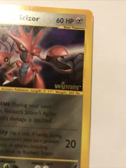 Rocket's Scizor Best of Game non-holo RARE Promo #4 Card Winner Stamp - Image 2