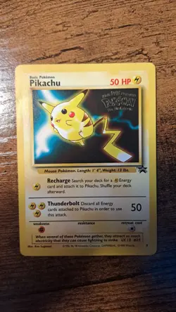 Pikachu Black Star Promo #4 1999 Kids WB The First Movie Stamped Pokemon Card - Image 1