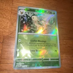 Pokemon TCG Leafeon 005/131 Prismatic Evolutions Poke Ball Reverse Holo - Image 1