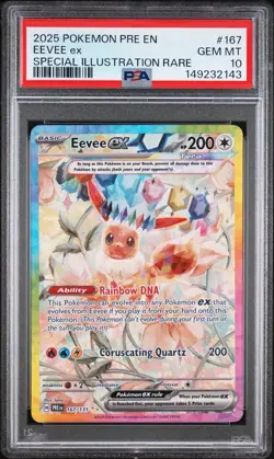 2025 Pokemon PRE EN PRISMATIC EVOLUTIONS #167 EEVEE EX PSA 10 - Image 1