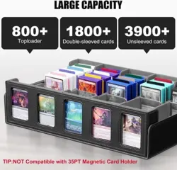 Trading Card Storage Box with Commander Display, 5-Row Deck Case with Removable - Image 2