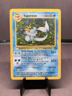 Pokemon TCG Vaporeon 12/64 Jungle Set Holo Rare VTG WOTC 1999 - Image 1