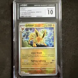 2025 POKEMON PRE EN-PRISMATIC EVOLUTIONS POKE BALL REVERSE HOLO JOLTEON CGC 10 - Image 1