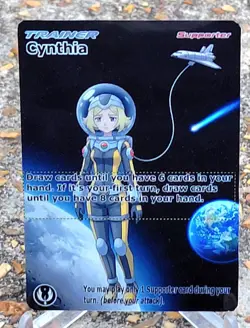 Pokemon Cynthia Anima Waifu Sexy Doujin ACG DIY Trainer Full Art Card Holo - Image 1
