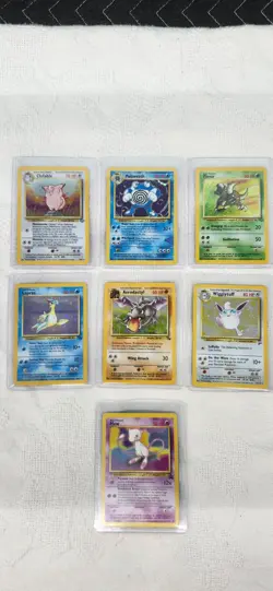 Vintage Pokemon 7 Card Lot Holo Lapras Mew Promo Pinsir Clefable 1999-2000 - Image 1