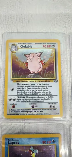 Vintage Pokemon 7 Card Lot Holo Lapras Mew Promo Pinsir Clefable 1999-2000 - Image 2