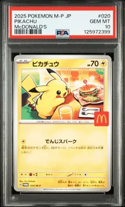 PSA 10 Pikachu 2025 McDonald's Promo 020/M-P Pokemon Japanese Gem Mint - Image 1